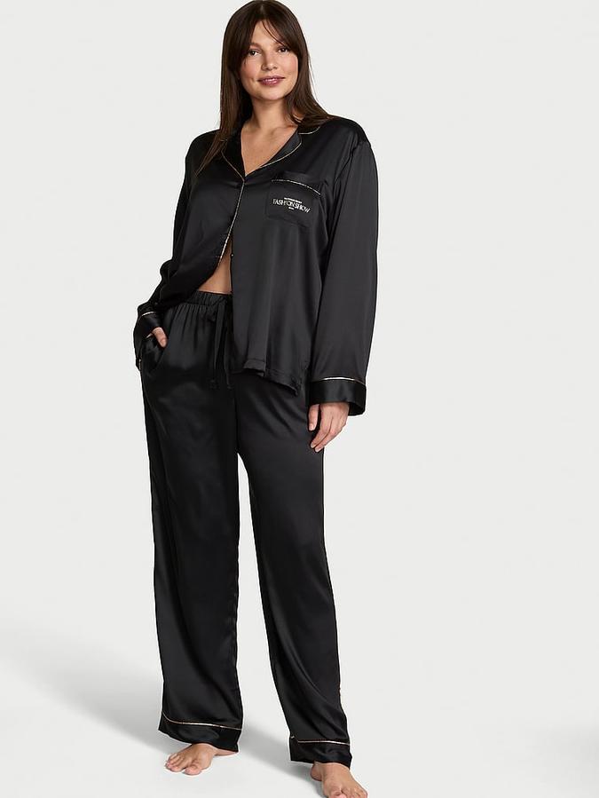 Glazed Satin Long Pajama Set