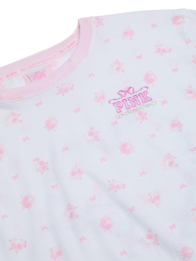 PINK x LoveShackFancy Campus Cotton Tee image number 3