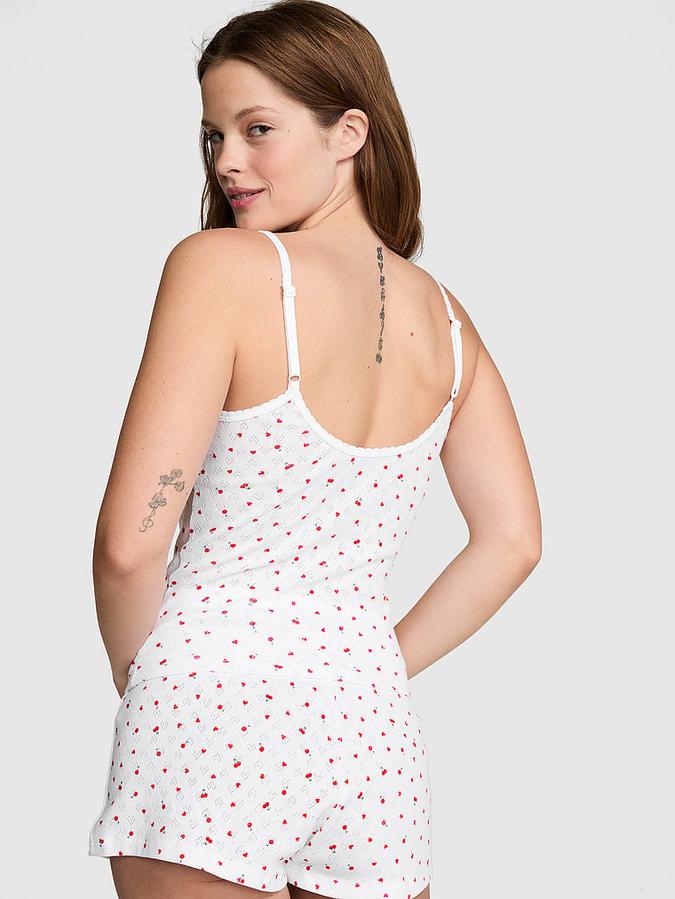 Cotton Heart Pointelle Cami image number 1