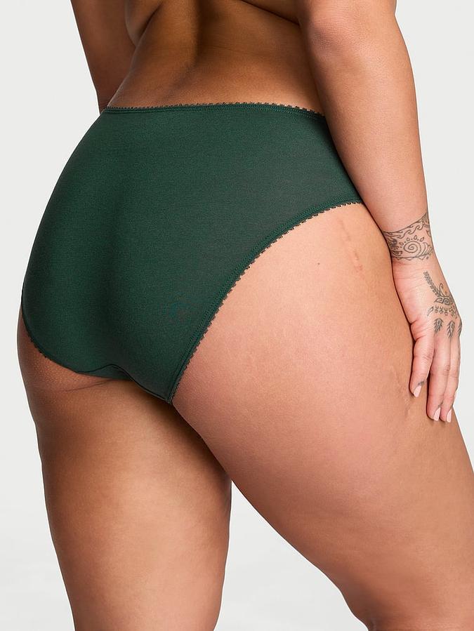 Stretch Cotton Dot Mesh Bikini Panty image number 1