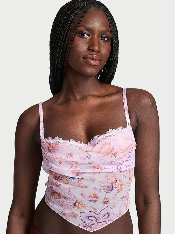 Vintage Blossom Chiffon Handkerchief Bra Top