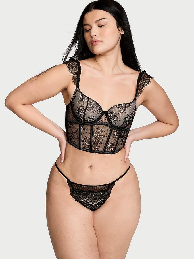 Lace Cap-Sleeve Corset Top image number 2