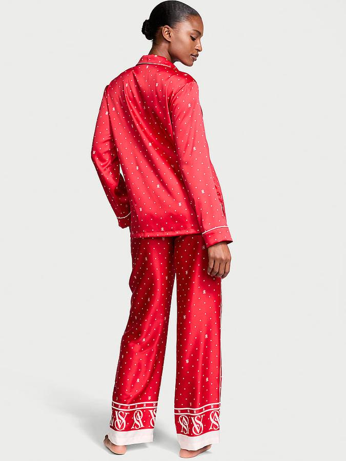 Glazed Satin Long Pajama Set image number 1