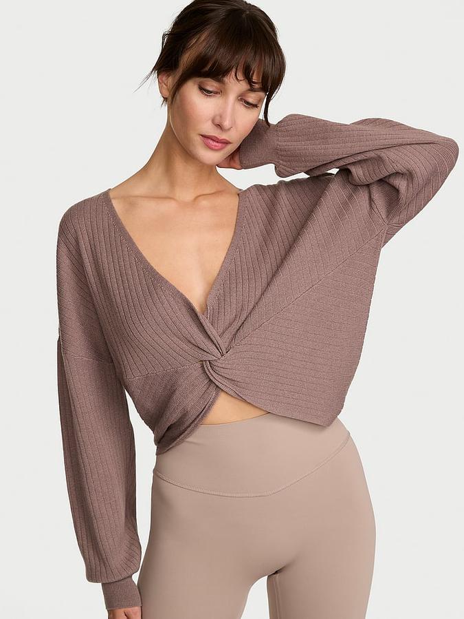 Twist Rib Knit Crop Sweater