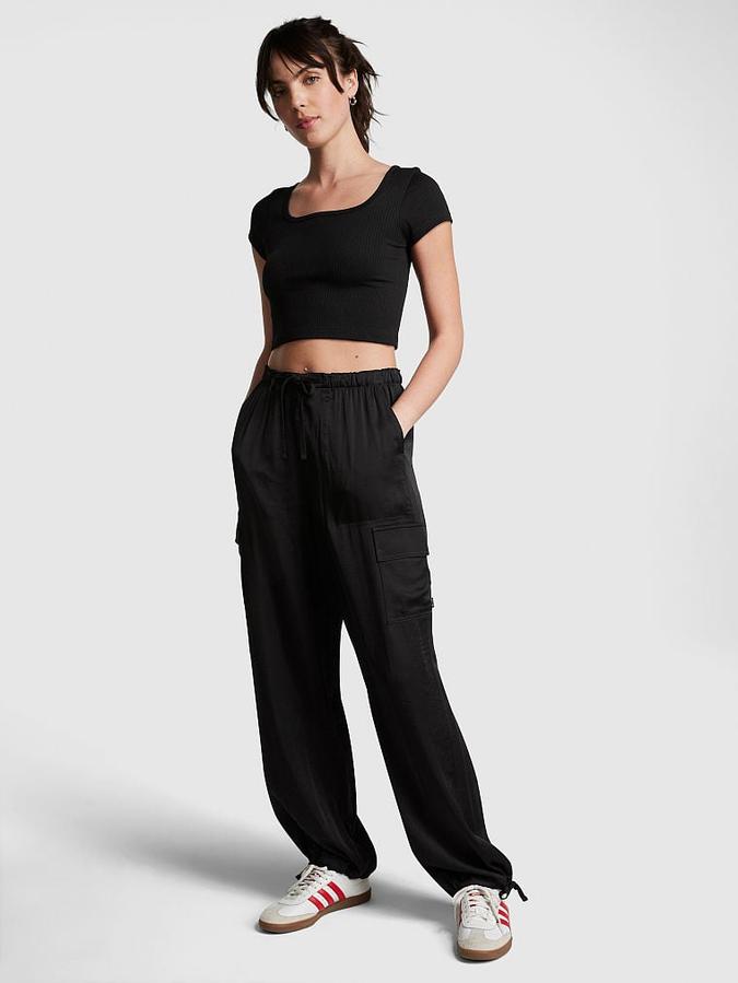 Satin Parachute Pants