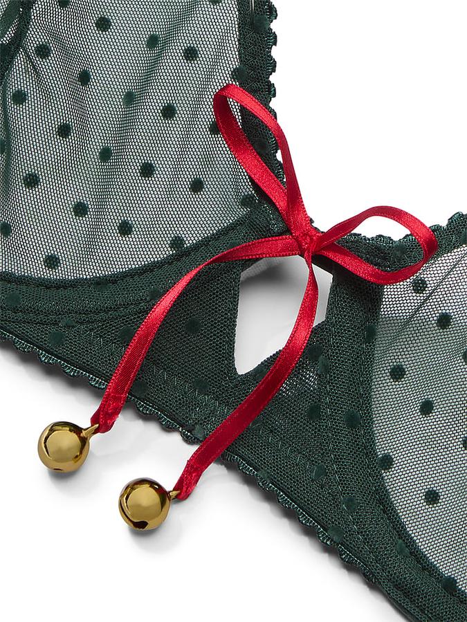 Jingle Bells Mesh Unlined Demi Bra image number 3
