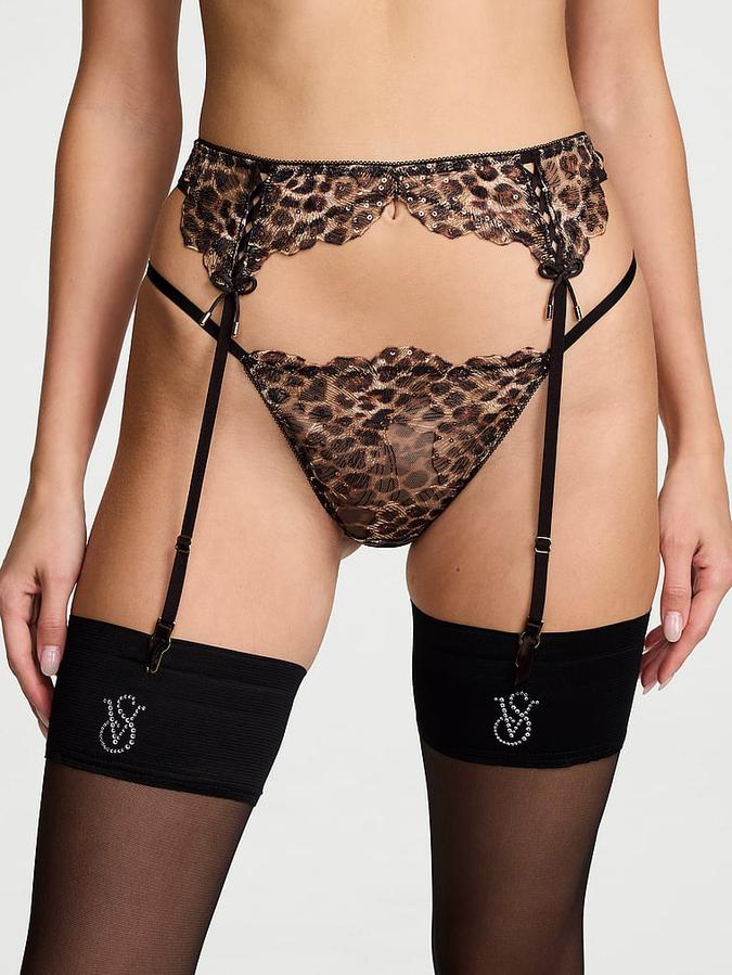 Geo Leo Embroidery Garter Belt