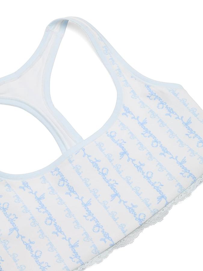 PINK x LoveShackFancy Cotton Racerback Bralette image number 3