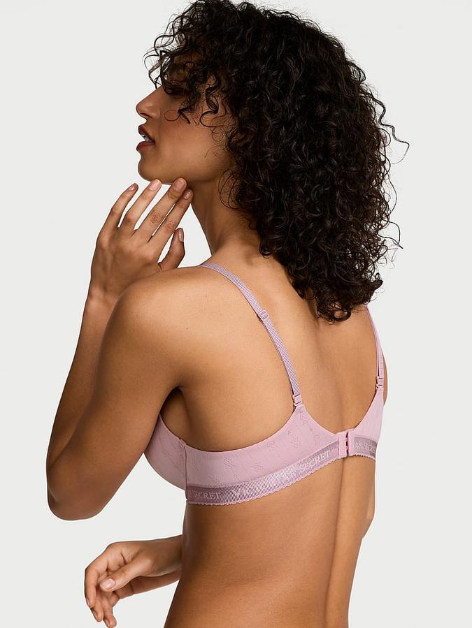 Pointelle Logo Perfect Shape Push-Up Bra image number 1