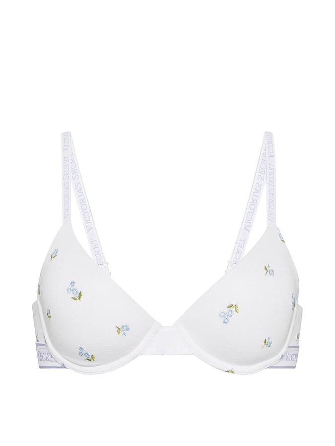 Cotton Embroidered Lightly Lined Demi Bra image number 2