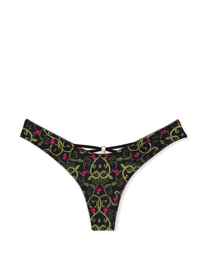 Strappy-Back Charm High-Leg Thong Panty image number 1