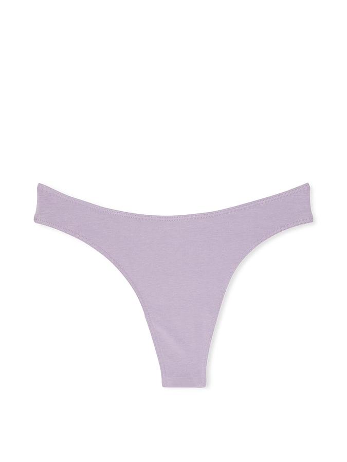 Body by Victoria Stretch Cotton High-Leg Scoop Thong Panty image number 2