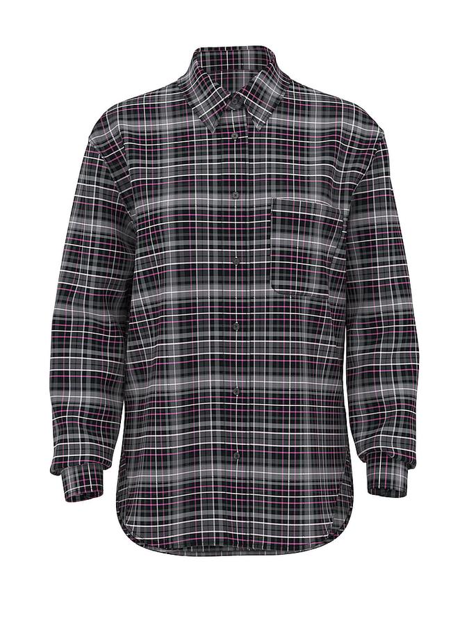Boyfriend Flannel Button-Down Sleepshirt image number 2