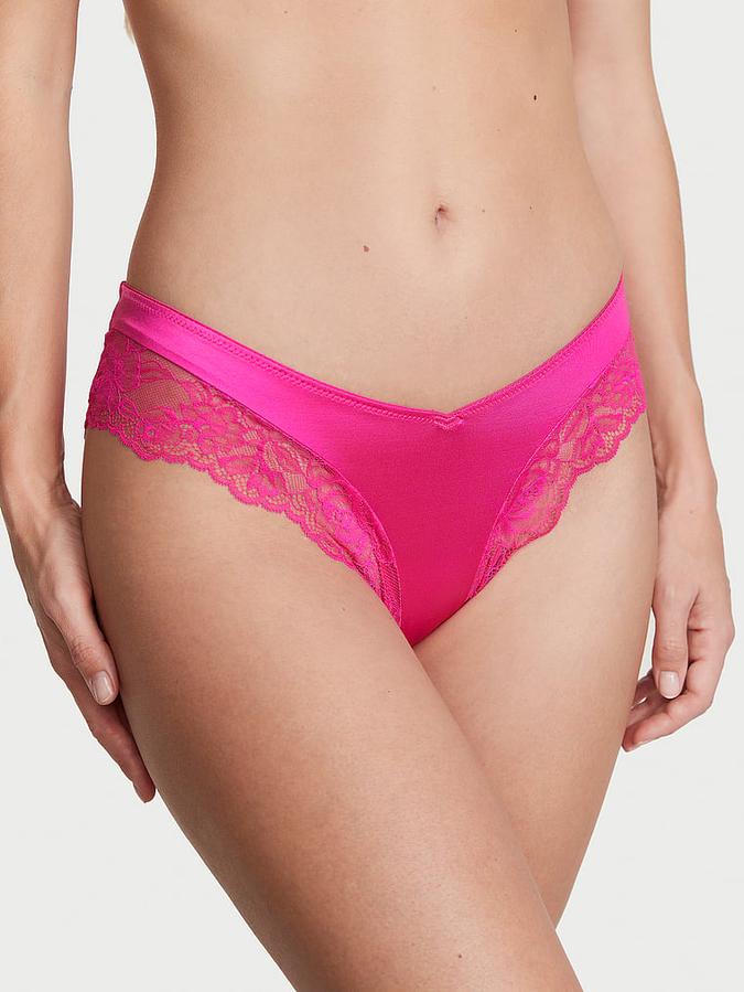 Rose Lace-Trim High-Leg Cheeky Panty image number 0