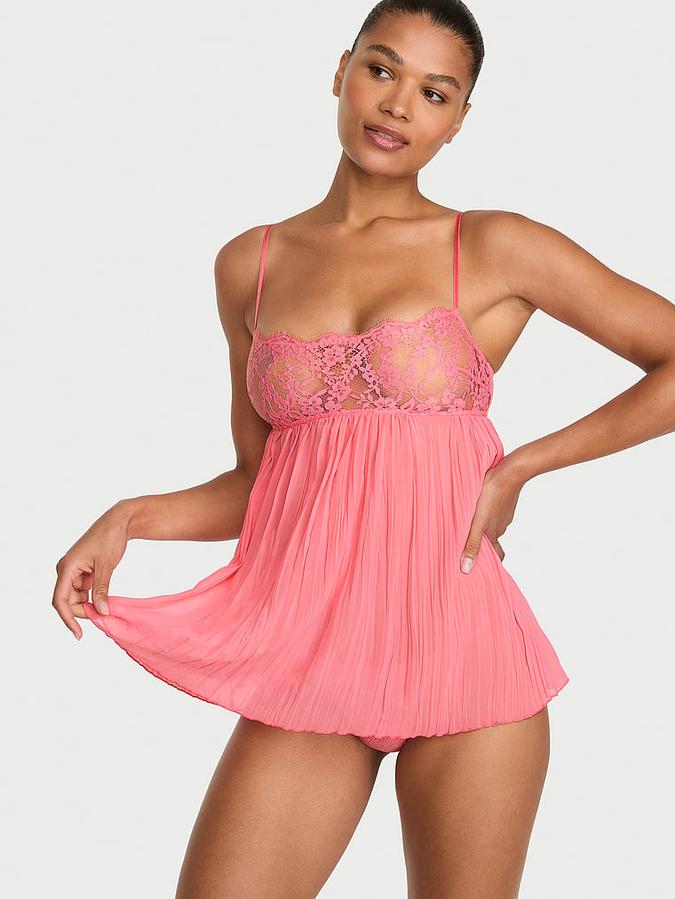 Dare to Dream Lace Pleated Babydoll Set