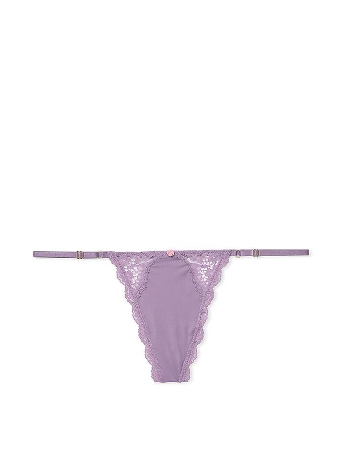 Lace-Trim Adjustable V-String Panty
