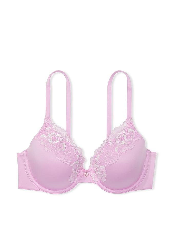 Lightly Lined Full-Coverage Lace-Trim Bra image number 2