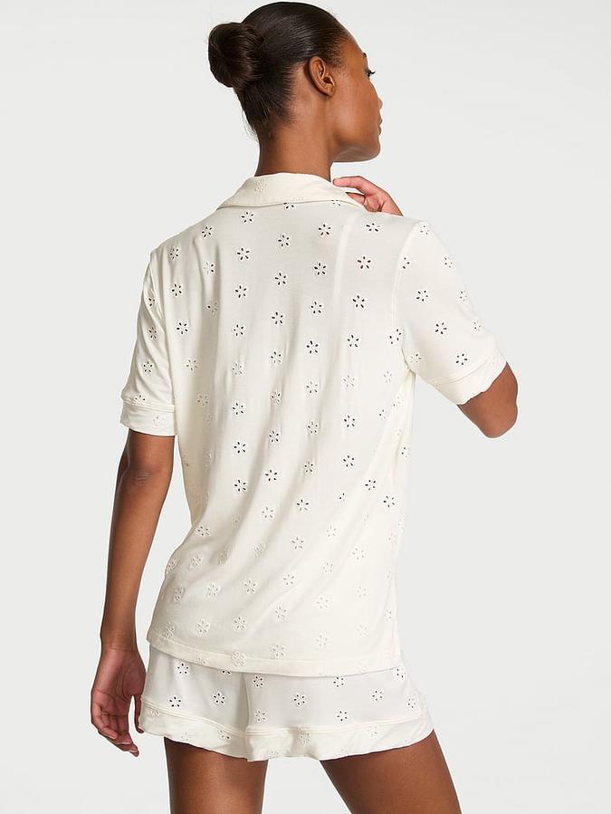 Modal Soft Eyelet Short Pajama Set image number 1