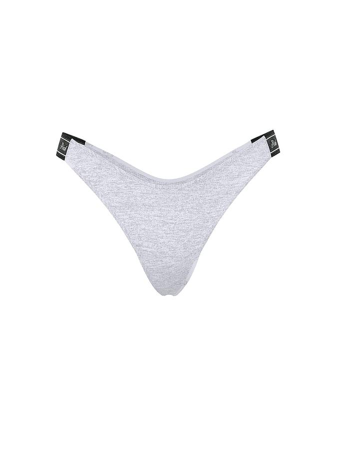 Logo Cotton Shine High-Leg Thong Panty image number 2