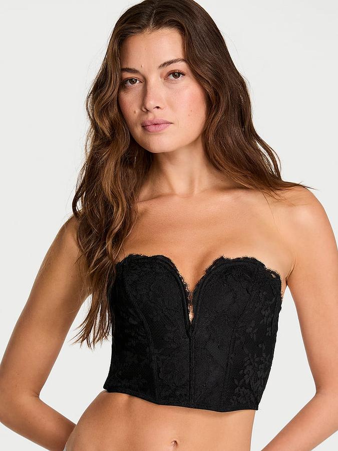Dare to Dream Lace Deep-V Cropped Corset Top