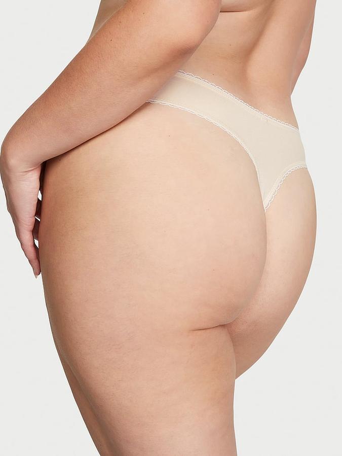 Lace-Front Thong Panty