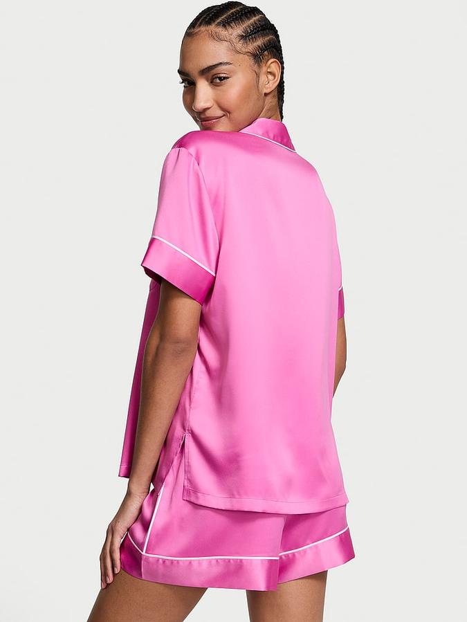 Glazed Satin Short Pajama Set image number 1