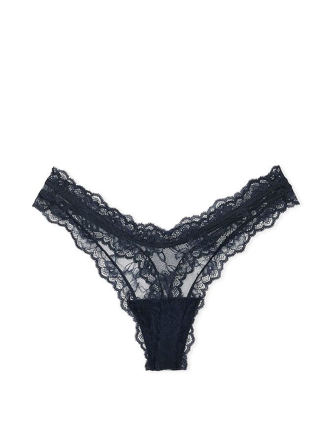 Rose Lace High-Leg Thong Panty