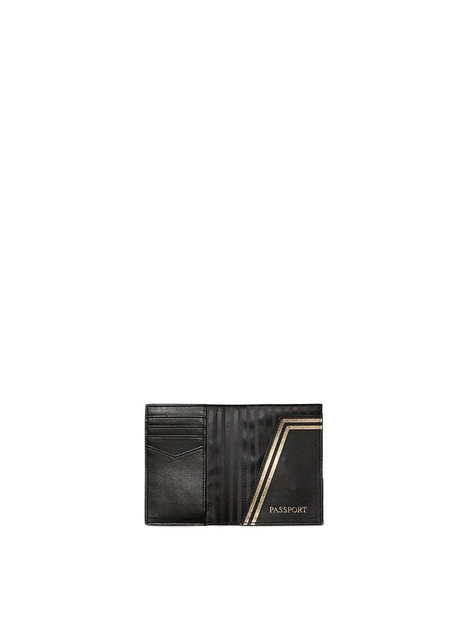The Victoria Passport Case Leopard Logo Black image number 1