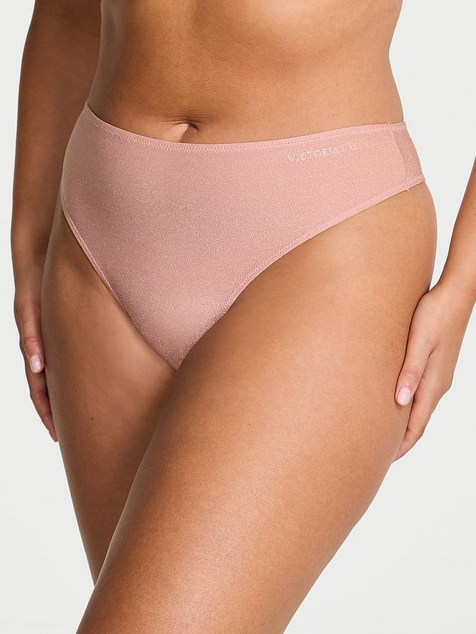 Body by Victoria Flex Shimmer Mid-Rise Thong Panty