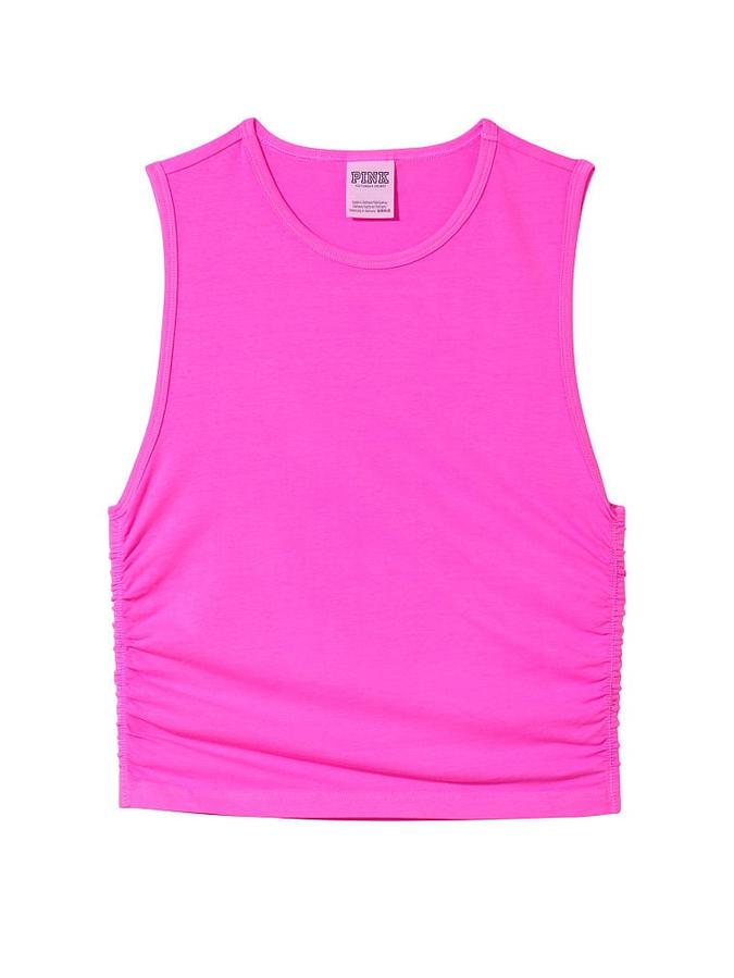 Cotton Ruched Crop Tank Top image number 0