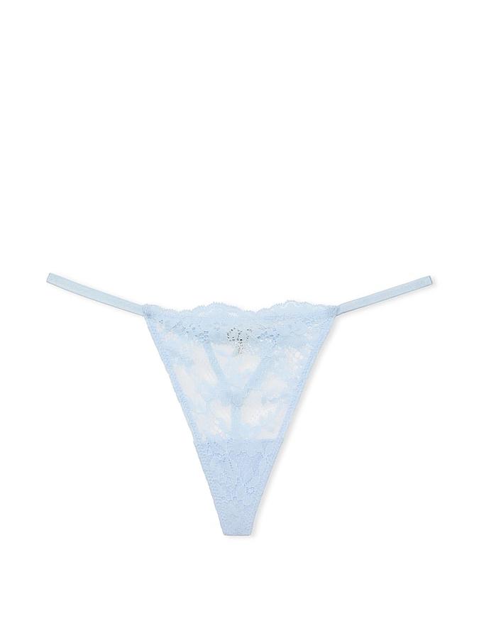 Twinkle Bow Lace V-String Panty image number 1