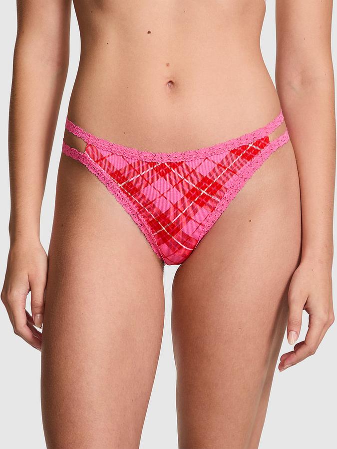 WINK Lace-Trim Strappy Thong Panty