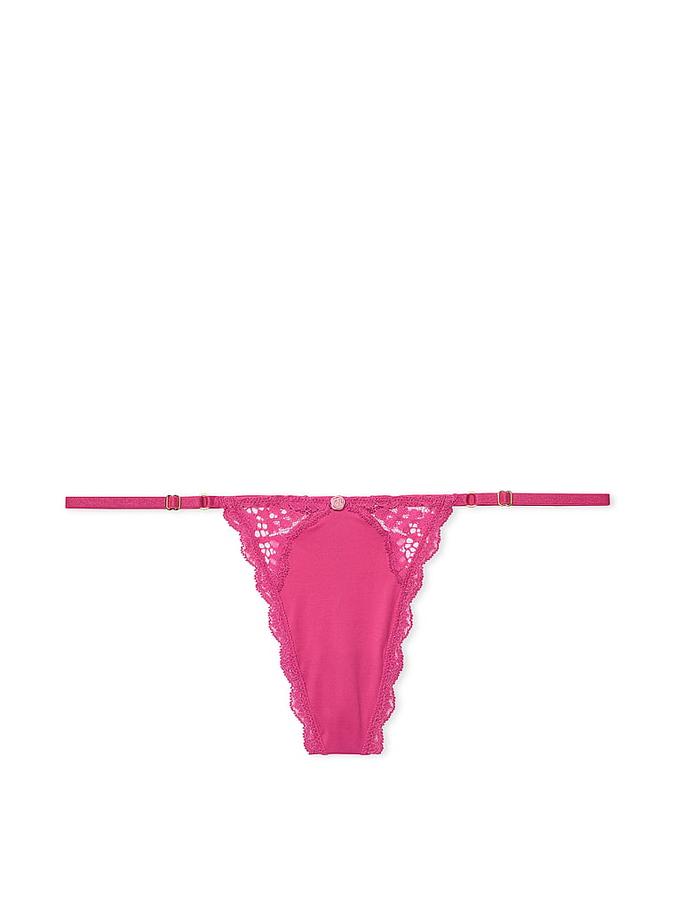 Lace-Trim Adjustable V-String Panty image number 1