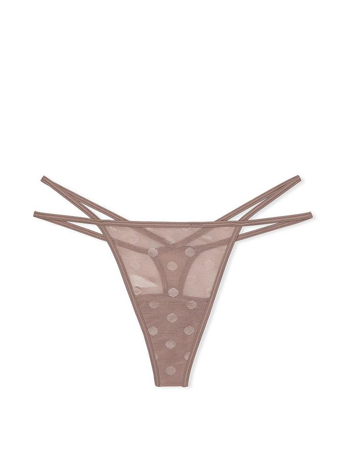 DOT MESH STRAPPY THONG