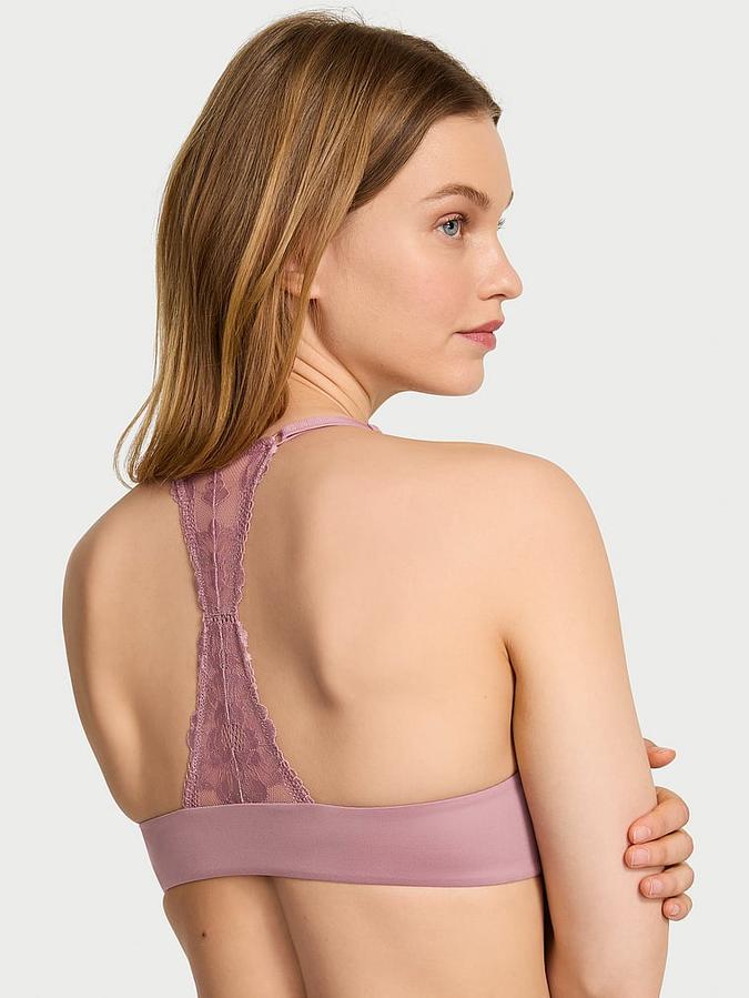 Lightly Lined Lace Racerback Demi Bra image number 1