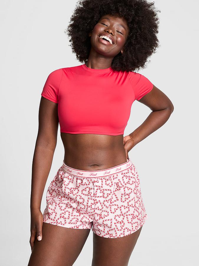 Flannel Boxy Pajama Shorts image number 0
