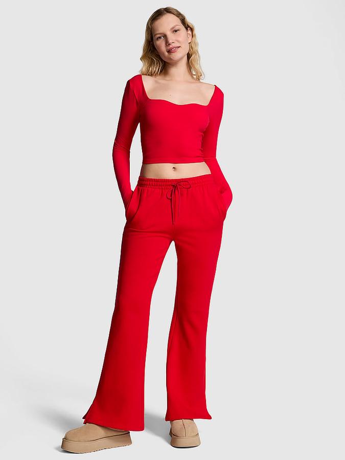 Ivy Fleece Split-Hem Flare Sweatpants image number 0