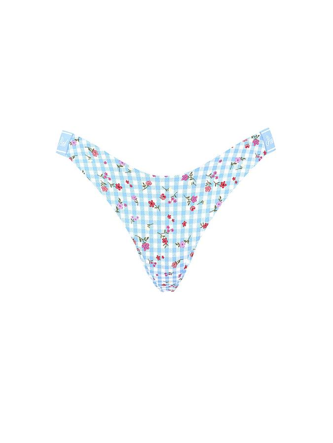 Logo Cotton Shine High-Leg Thong Panty image number 2