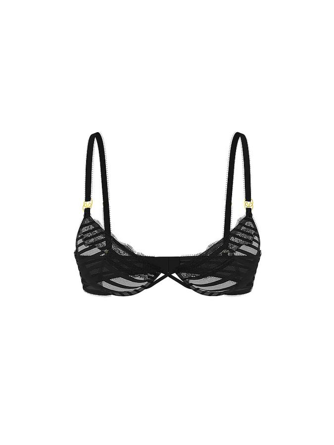 Tease Unlined Sheer Stripe Demi Bra image number 2