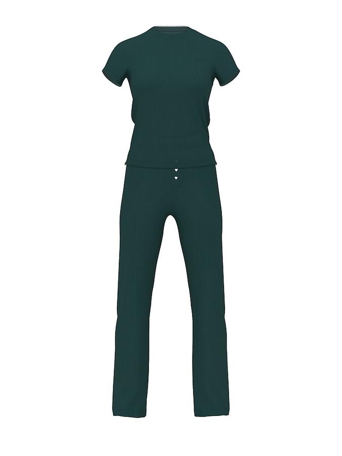 Wide-Ribbed Long Pajama Set image number 2