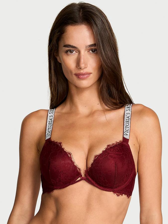 Shine Strap Lace Push-Up Bra image number 0