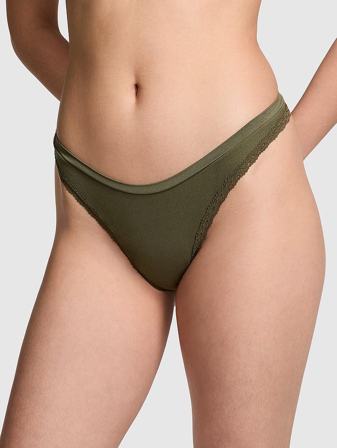 Seamless High-Leg Thong Panty image number 0