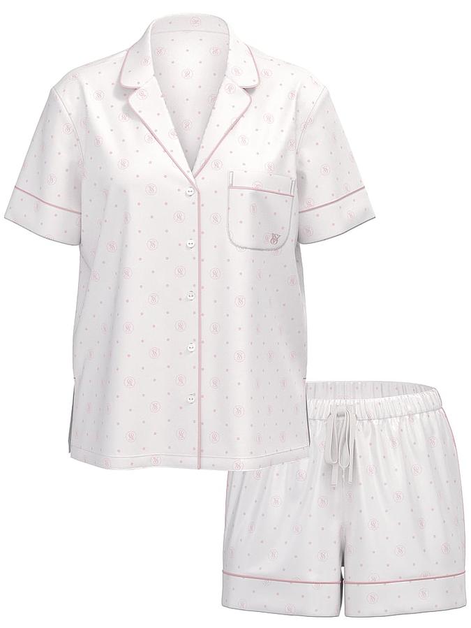 Glazed Satin Short Pajama Set image number 2
