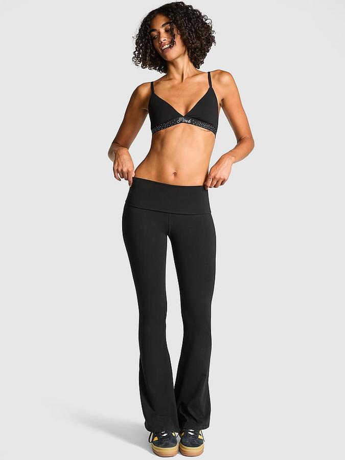 All-Day Cotton Foldover Flare Leggings image number 0