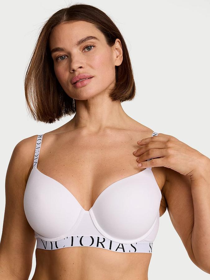 Cotton Exploded Logo Lightly Lined Demi Bra