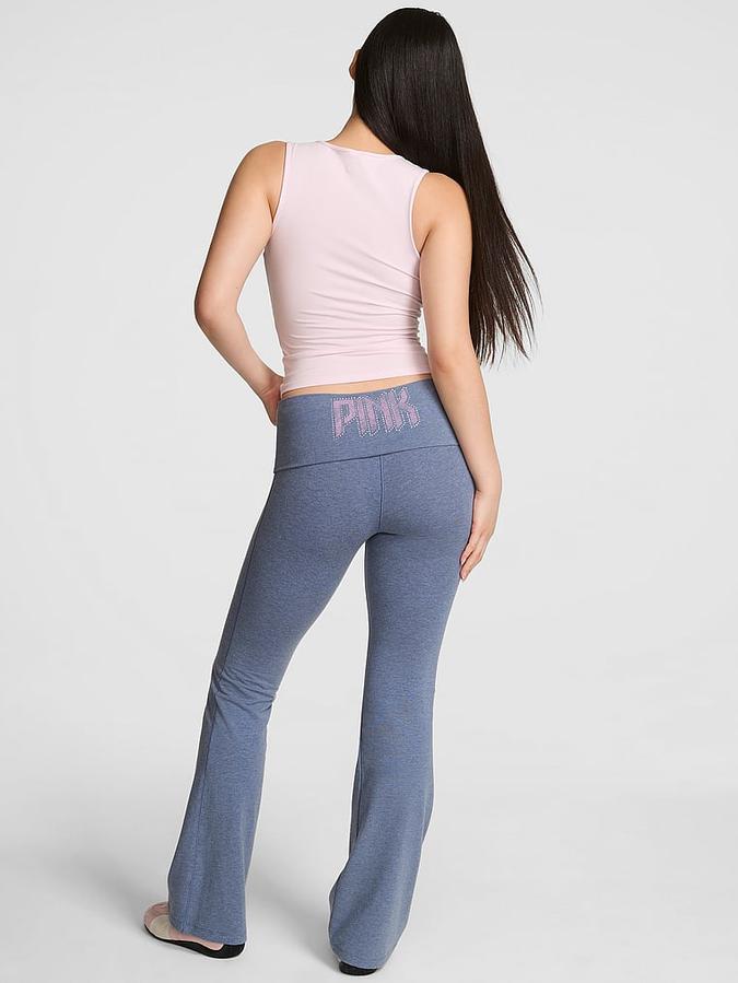 All-Day Cotton Foldover Flare Leggings image number 1