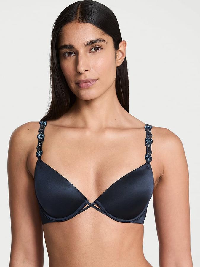 Electric Orchid Shine Strap Lightly Lined Plunge Demi Bra image number 0