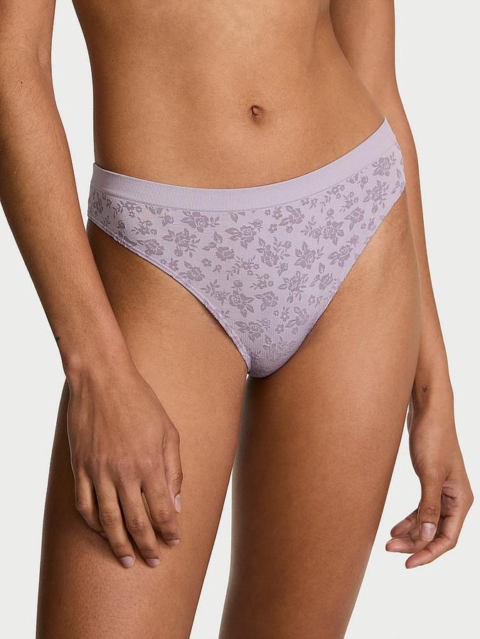 Seamless Floral Thong Panty