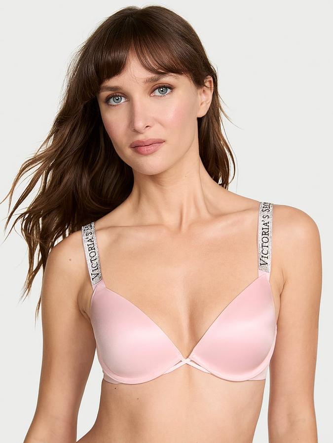 Logo Shine Strap Lightly Lined Low-Cut Demi Bra