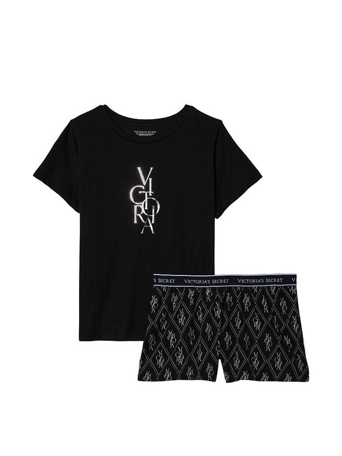 Cotton Sleep Shirt Boxer Shorts Set image number 2